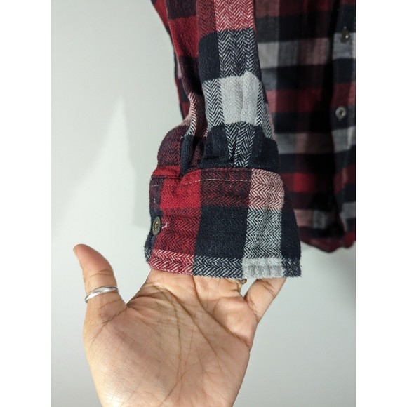 Field & Stream Red Black Flannel Checkered Long Sleeve Button Shirt Men Size M - Picture 4 of 5